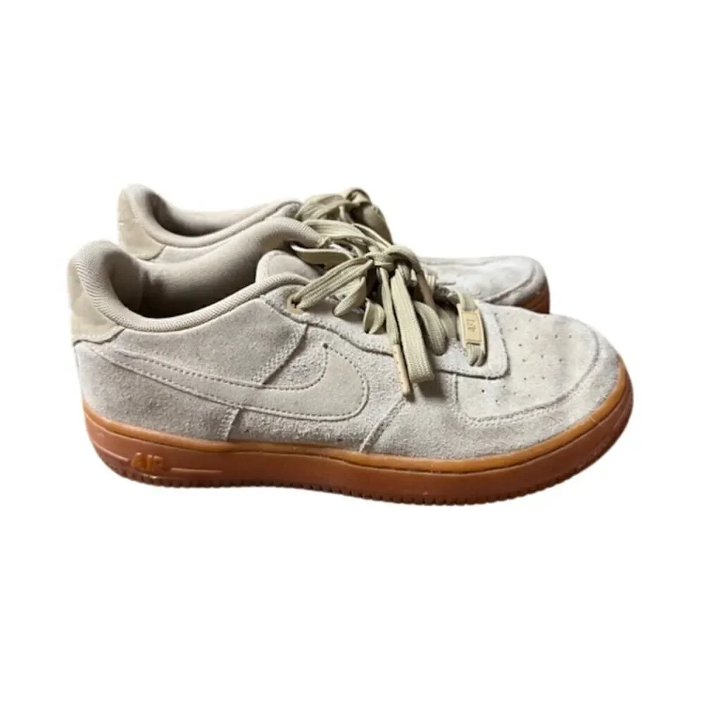 Nike Air Force 1 820438-205 Size Youth 5.5 Tan Suede